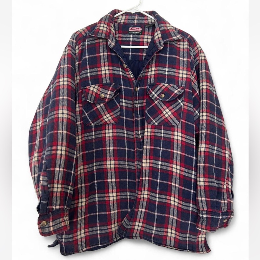 Coleman Red and Blue Plaid 100% Cotton Flannel Jacket